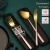 Import Promotion Eco Gold Restaurant Cutlery Set Food Grade Stainless Steel Flatware with Spoons Forks Knives Wedding Party Gift from China