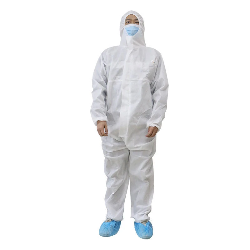 Protective clothing, one-piece white garment, dustproof and waterproof, non-woven fabric breathable