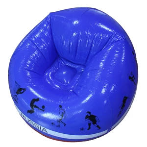 PVC Inflatable Blue Living Room Furniture Resting Sports Themed Air Sofa Chair