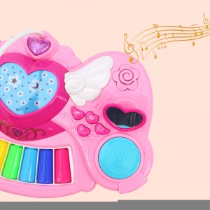 Qilong Wholesale Multifunction Kids Toys Microphone Musical Instrument With Light