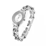 Quartz Watch Fashion Biker Watch Jewelry Silver/Black/Rose Gold with Crystal Motorcycle Link Chain Stainless Steel Bracelet