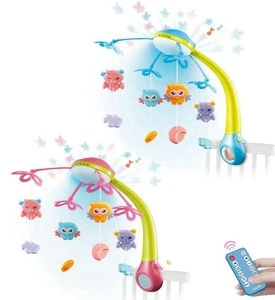 RC musical baby rotating Bed bell ring  hanging toy Baby Crib Mobile with Lights