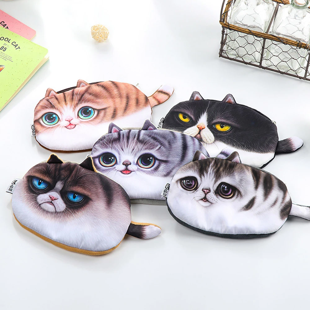 Realistic Cat 3D Print Hot Selling fashion durable light pencil box cat pencil case