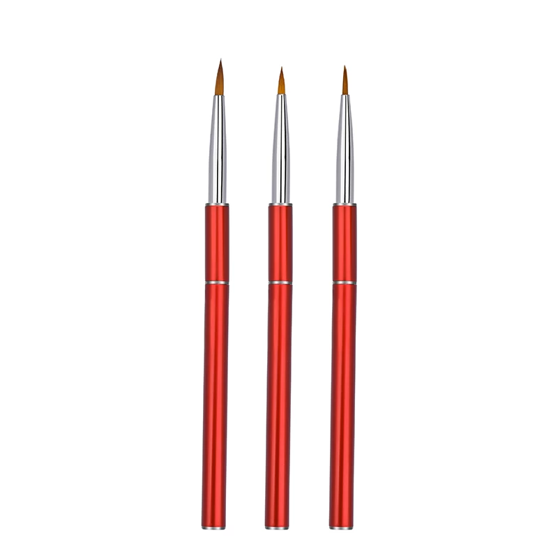 Red metal  Superior Quality Classical Design Kolinsky Acrylic Nail Brush Art With Different Sizes