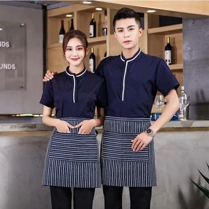 Restaurant service staff uniform design hotel waiter waitress work shirt for cafe bar