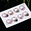 Retail and wholesale natural ore rounded purple crystal fashion ring collection gifts