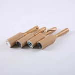 Reusable lint roller with long handle 10cm 60 wooden remover pet hair clean brush