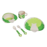 Reuseful Circular Tableware Bamboo Fibre Dinnerware Set Cup Bowl Plate Set