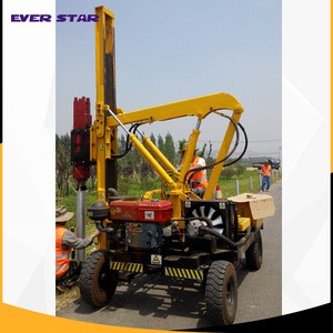 Road Construction Tools Small Pile Driving Machine With Auger Drilling Tool