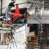 Rolling Foldable Safety Cage Podium Platform Ladder a Faster and Less Expensive Option than Other Scaffolding Options