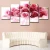 Import Romantic natural design 5 panel Pink Rose Canvas Painting Art Flower wall Picture For Living Room home decoration from China