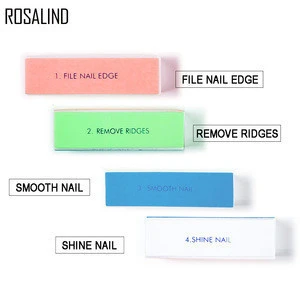 Rosalind nail art tools supplies nail file manicure buffer sanding block colorful nail buffer block with 4 sided buffers