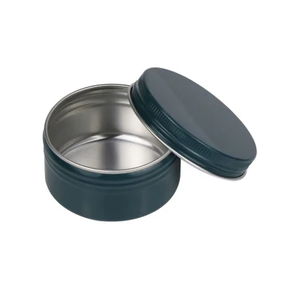 Round Matte Black Cosmetic Beard Oil Hair Wax Skin Care Cream Aluminum Jar