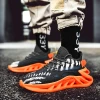 Rubber Outsole Anti-Slip Oil Resistant Flying Knit Sneakers Safety Shoes Male Casual Walking Shoes