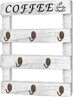 Rustic Coffee Mug Rack Wall Mounted Wood Cups Rack Organizer 12 Hooks with Display Storage and Collection Shelf(Retro Brown)