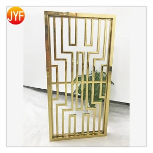 S03029 Hot Customized 316 Gold For Commercial Buildings Metal Room Divider Screen