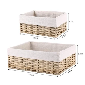 Set of 4 handmade decorative plastic rattan hamper wicker rattan basket