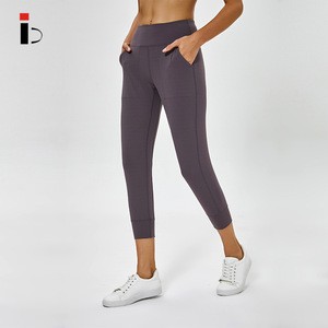 Sexy Tight-Fitting T Sewing Back Women Front Pocket Yoga Leggings Dry Fit Slimming Capri With Invisible Back Pocket