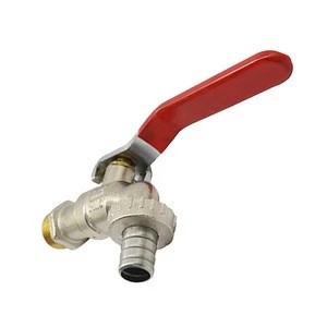 shanghai putuo chrome bibcock brass angle ball valve with red lever brass taps