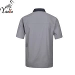 Short sleeve durable grey workwear uniform with 2 pocket for summer