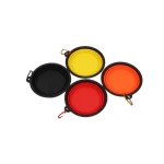 Silicone TPE collapsible pet bowl  Manufacture customize logo portable foldable  bowl food water feeding  for  dog