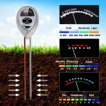Silver 3 In 1 gardening plant flowerpot tester soil moisture meter/PH Meter/illuminance meter