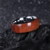 Simple Design Wood Inlay Tungsten Unisex Ring Online Sale