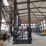 Simple portable lifts safety guarding fence 3 floor hydraulic cargo warehouse vertical goods lift platform