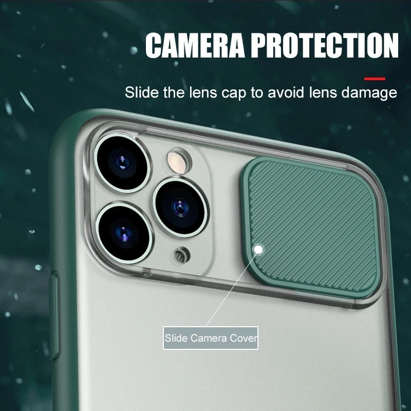 Slide Camera Cover Phone Case Shockproof TPU Protect Mobile Phone Accessories for iPhone 12/12 Pro/12 Pro Max Case