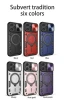 Sliding Window Hybrid Armor Phone Case For iPhone 16 Pro Max 15 14 13 Pro 12 11 XS XR Magnetic Ring Shockproof Hard Cover