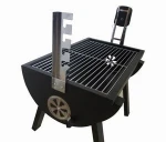 Small Charcoal Grill Garden/Family Set Wood Fired Cooking Grill spit rotisserie