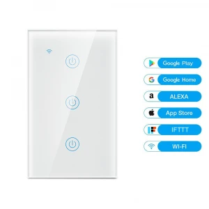 Smart WiFi Light Touch Wall Switch US Interruptor Wireless Electrical Voice Control Remote By Tuya Smartlife Alexa Google Home