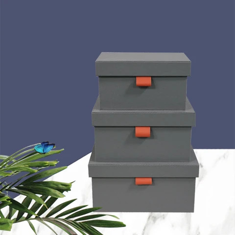 Soft decoration model room simple storage box cloakroom cabinet leather box handicrafts home accessories display box