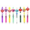 Soft Material Custom eco-friendly mix focal beads character silicone  heart beads pen making beads and charms for pen tops