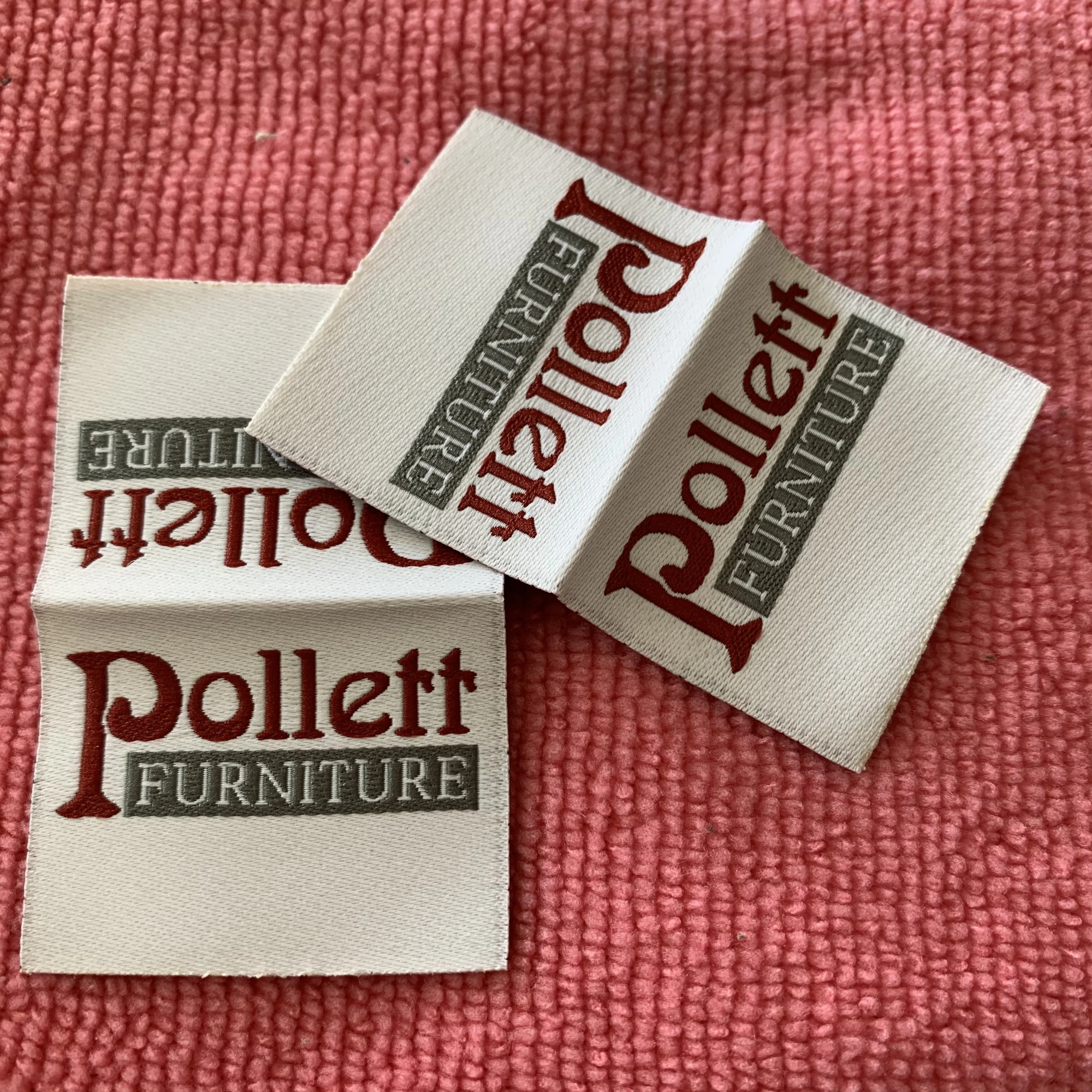 soft surface loop fold 50D woven label,factory making weaving logo inside clothing label for apparel