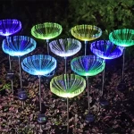 Solar LED Fiber Optic Jellyfish Spike Light Holiday Decoration Garden holiday party Christmas Landscape Light