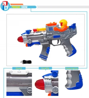 special design kids space toy safe non-toxic plastic music electric gun with bright lights