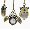 Special Designed Wing Cute Flying Cartoon Owl Pocket Watch Key Chain for Kids