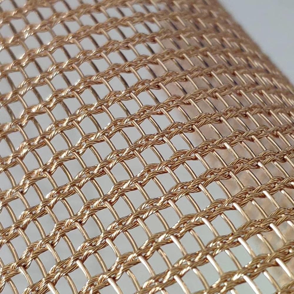 Stainless steel and copper woven metal fabric, Glass Laminated Wire Mesh
