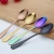 Import Stainless Steel Cutlery Titanium Spoon fork knife Kitchen Wedding Multicolour Flatware Set from China