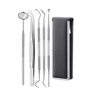 Stainless Steel Dental Tools Tooth Pick Scraper Mouth Mirror Dental Clearer Hygiene Set