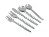Stainless Steel Flatware Set of 5 pieces (Hammered Handle with Silver Finish)