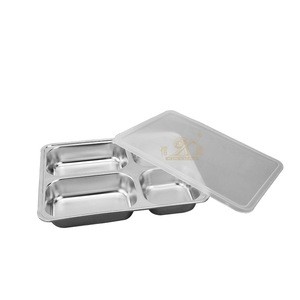 Stainless steel hospital food plate FT-00606