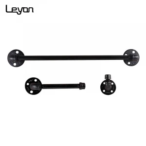 Steampunk decor 3/4 to 4 inch black malleable cast iron pipe fittings floor flange carbon steel pipe nipple black fittings