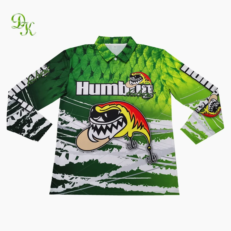 Sublimated printed long sleeves fishing shirt upf 50+