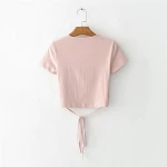 summer  v-neck knitted top tees women black short sleeve bustier crop top party white tops tank slim female camisole