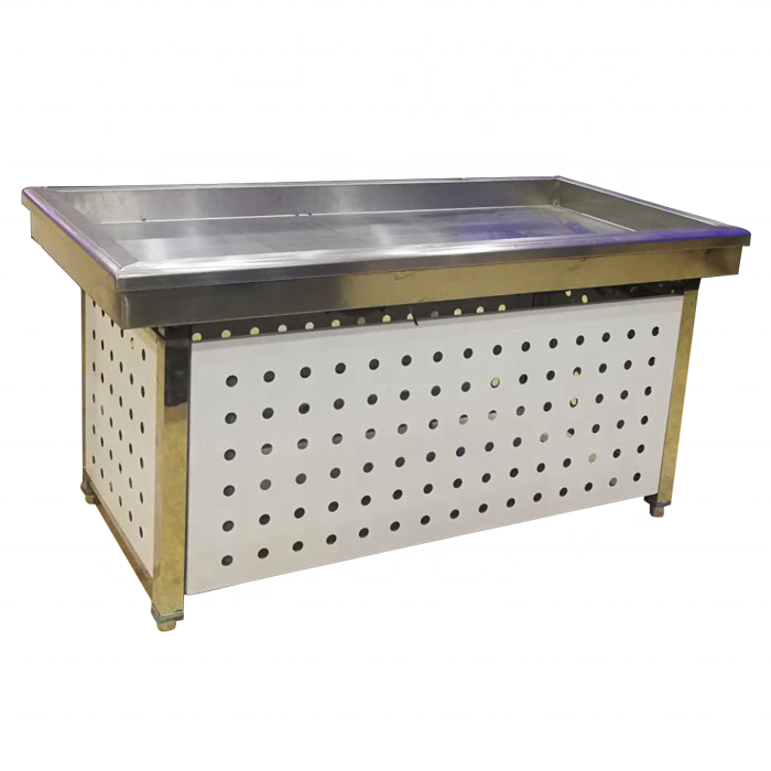Supermarket frozen display stand refrigerated freeze display counter frozen chilled seafood ice display table
