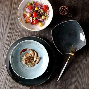 supplier wholesale china professional hotel restaurant dinnerware set catering buffet glazed plates ceramic tableware