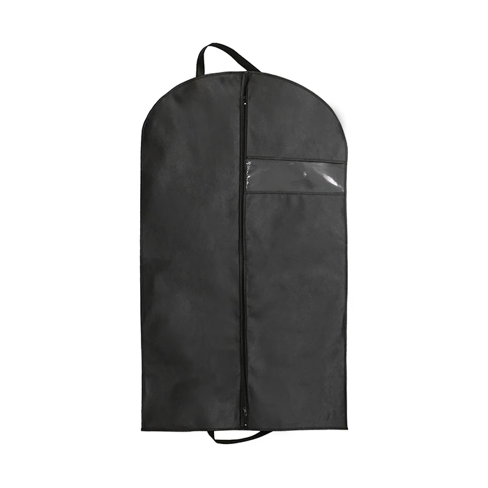 Top Quality Custom Logo Printed Non Woven Clothing Garment Suit Bags Foldable Dress Cover Bags With Zipper PVC Window
