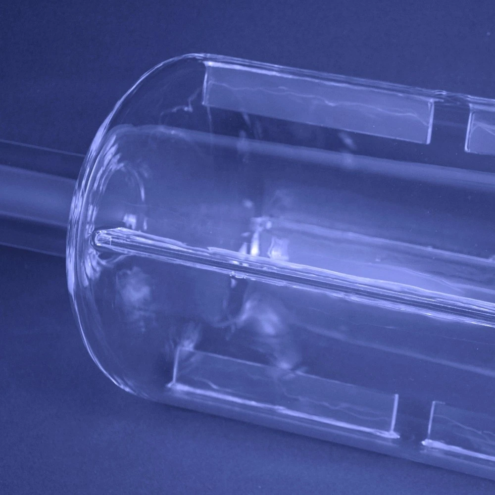 Transparent quartz pipe quartz glass tubes with four blades for rotary furnace tube